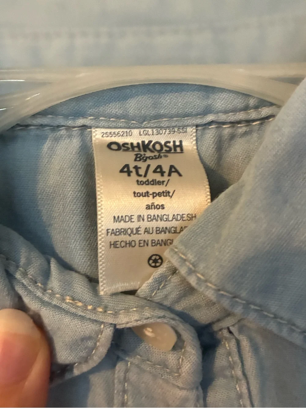 OshKosh B'gosh Light Blue Chambray Top with White Tulle Skirt Dress